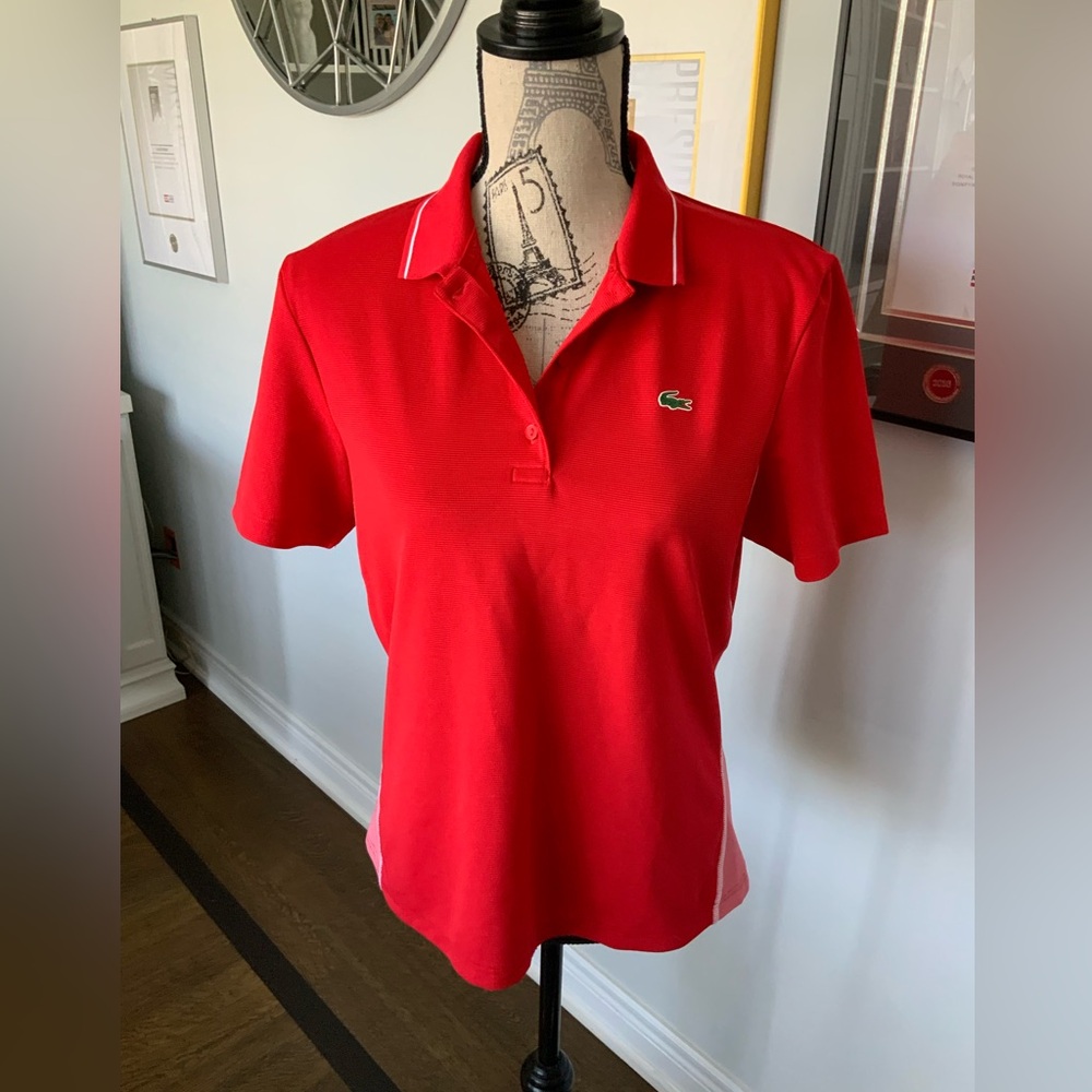 LACOSTE Women’s Classic Red Polo Short Sleeve Shirt Size Large BRAND NEW